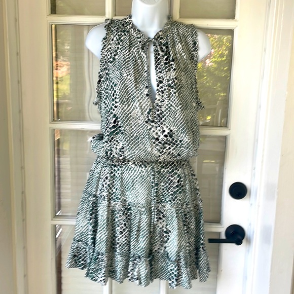 Buddy Love Dresses & Skirts - NWT Buddylove green snake print drawstring ruffled dress